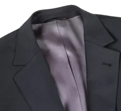 Half Canvas Wool Dress Suit Modern Fit 2 Piece in Black