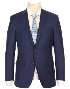 Half Canvas Wool Dress Suit Modern Fit 2 Piece in Blue