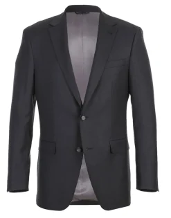 Half Canvas Wool Dress Suit Regular Fit 2 Piece in Charcoal
