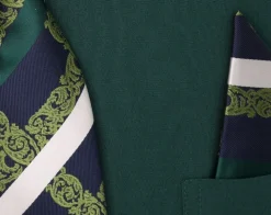 Hunter Green French Cuff Dress Shirt Set with Tie and Handkerchief