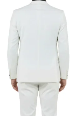 Ivory 2 Piece Hybrid Fit Satin Notch Lapel Tuxedo
