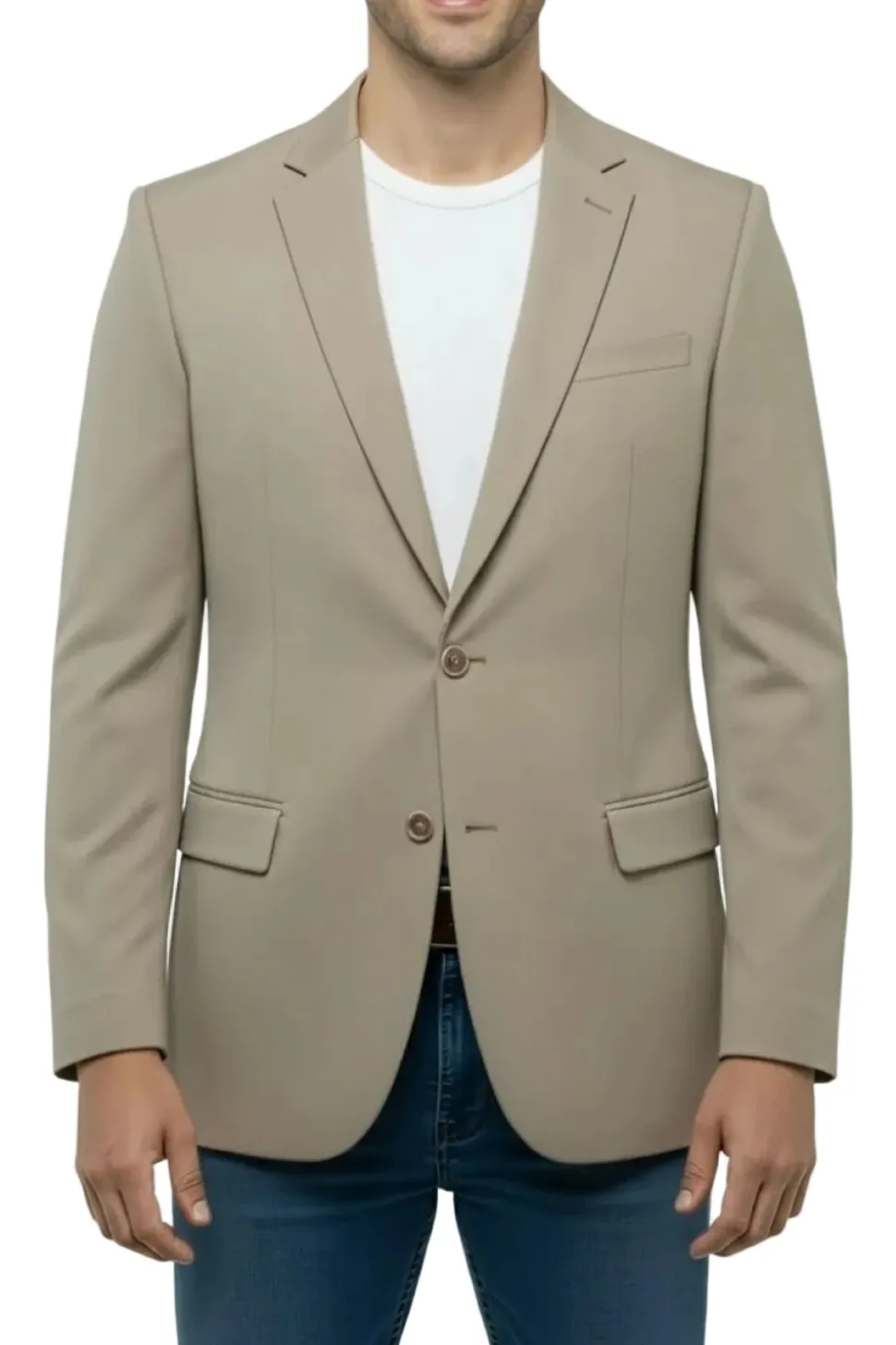 Khaki Slim Fit 2-Button Jacket