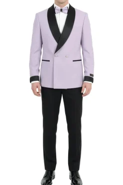 Lavender Slim Fit 2-Piece Double Breasted Shawl Lapel Tuxedo