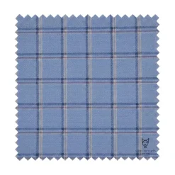 Lazio Collection - Modern Fit Windowpane Suit 3 Piece in Blue with Adjustable Waistband Pants