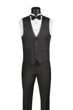 Leonardo Collection - Slim Fit Tuxedo 2 Buttons 3 Piece Suit Black