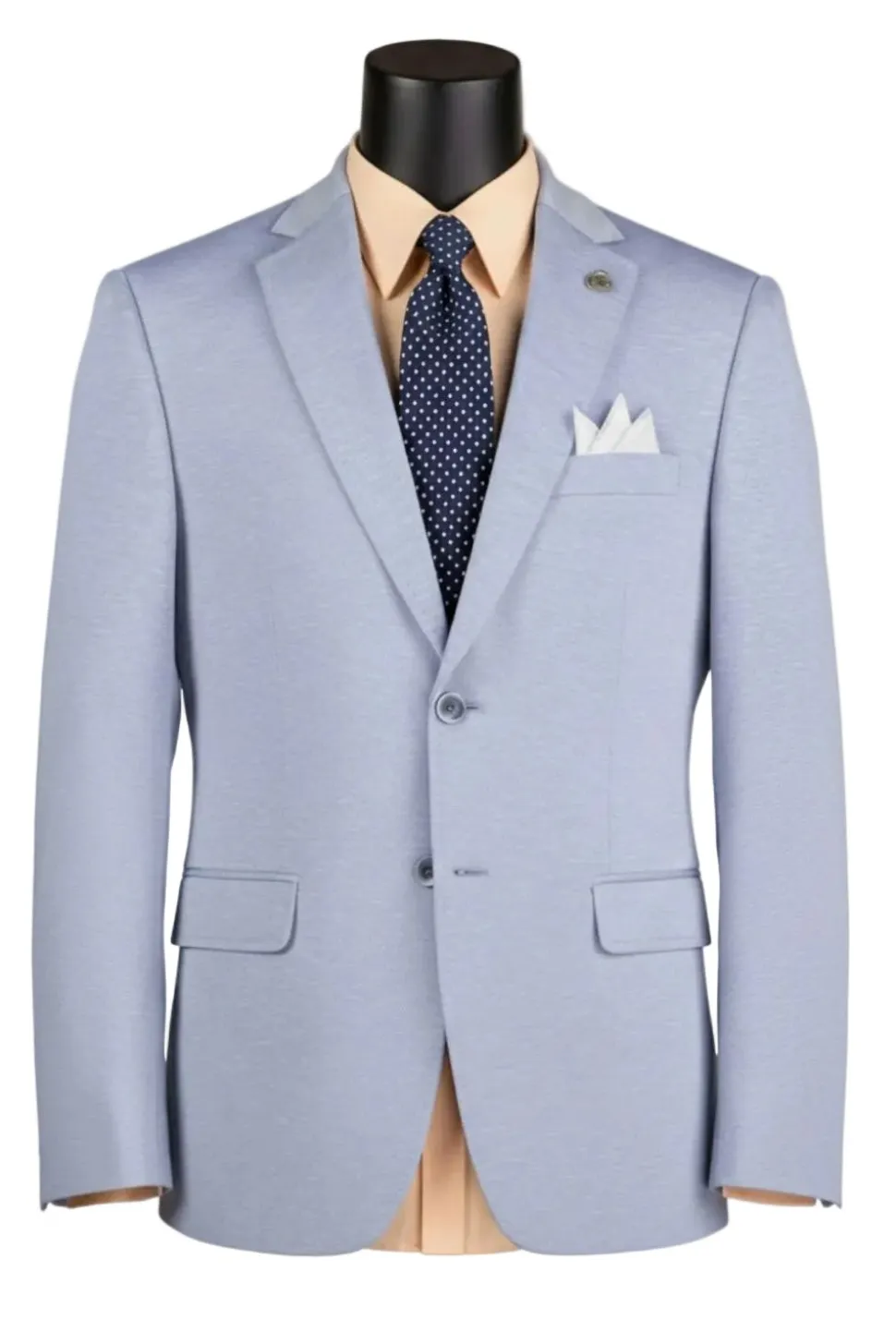 Light Blue Modern Fit Textured Pick Stitch Blazer