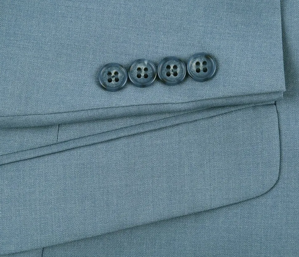 Light Blue 2 Piece Suit Notch Lapel Slim Fit