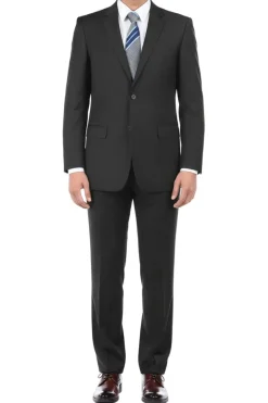 (Limited Sizes) 100% Virgin Wool Regular Fit Black Suit