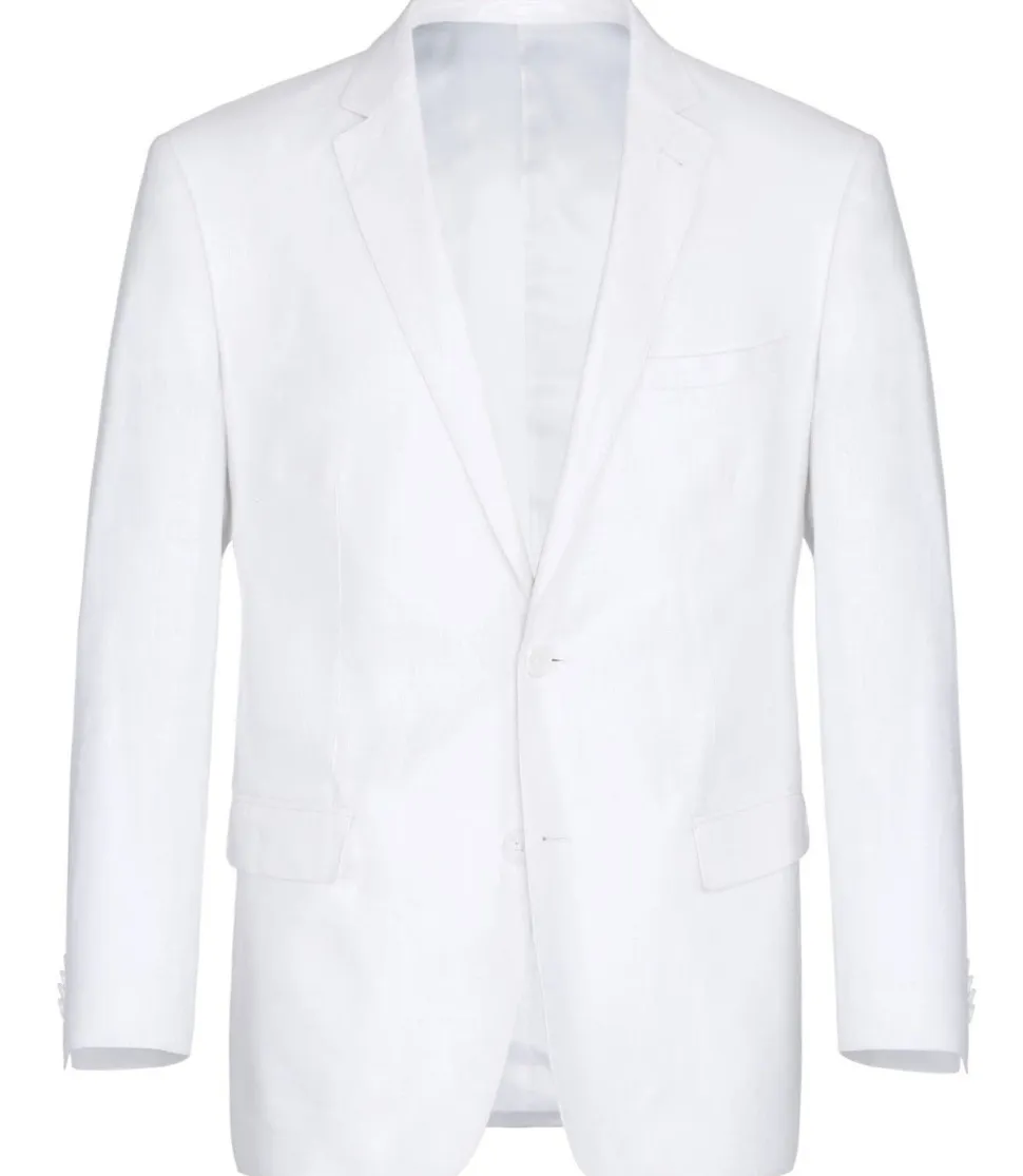 Linen Suit 2 Piece 2 Buttons Regular Fit In White