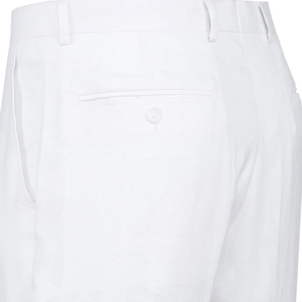 Linen Suit 2 Piece 2 Buttons Regular Fit In White