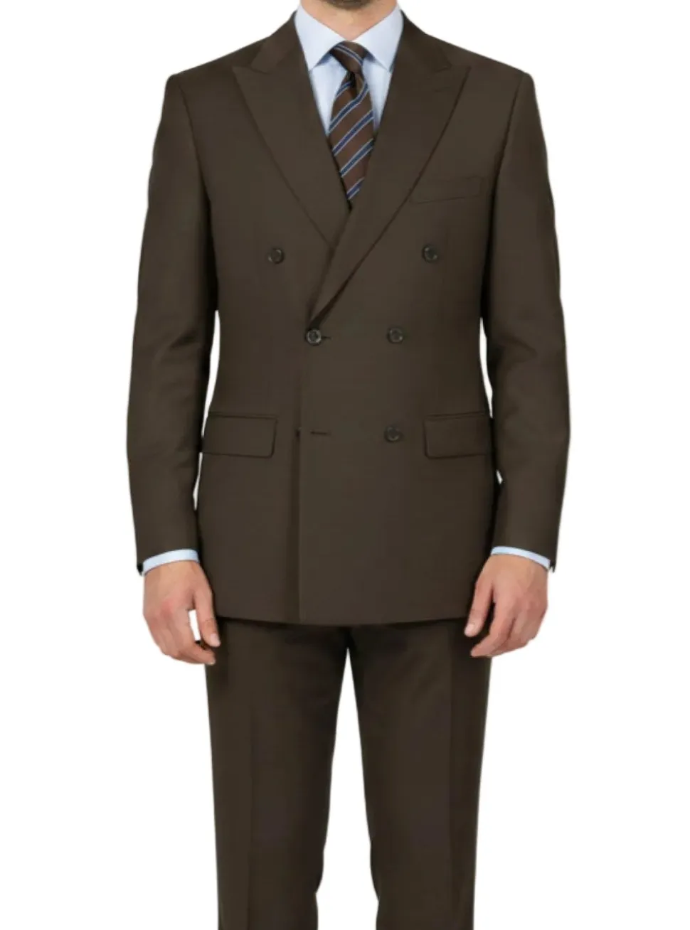 (40L, 58L) Double Breasted Suit 2 Piece Regular Fit in Brown