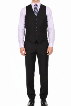 (40L, 48L, 54L) Regular Fit 2-Piece Black Suit