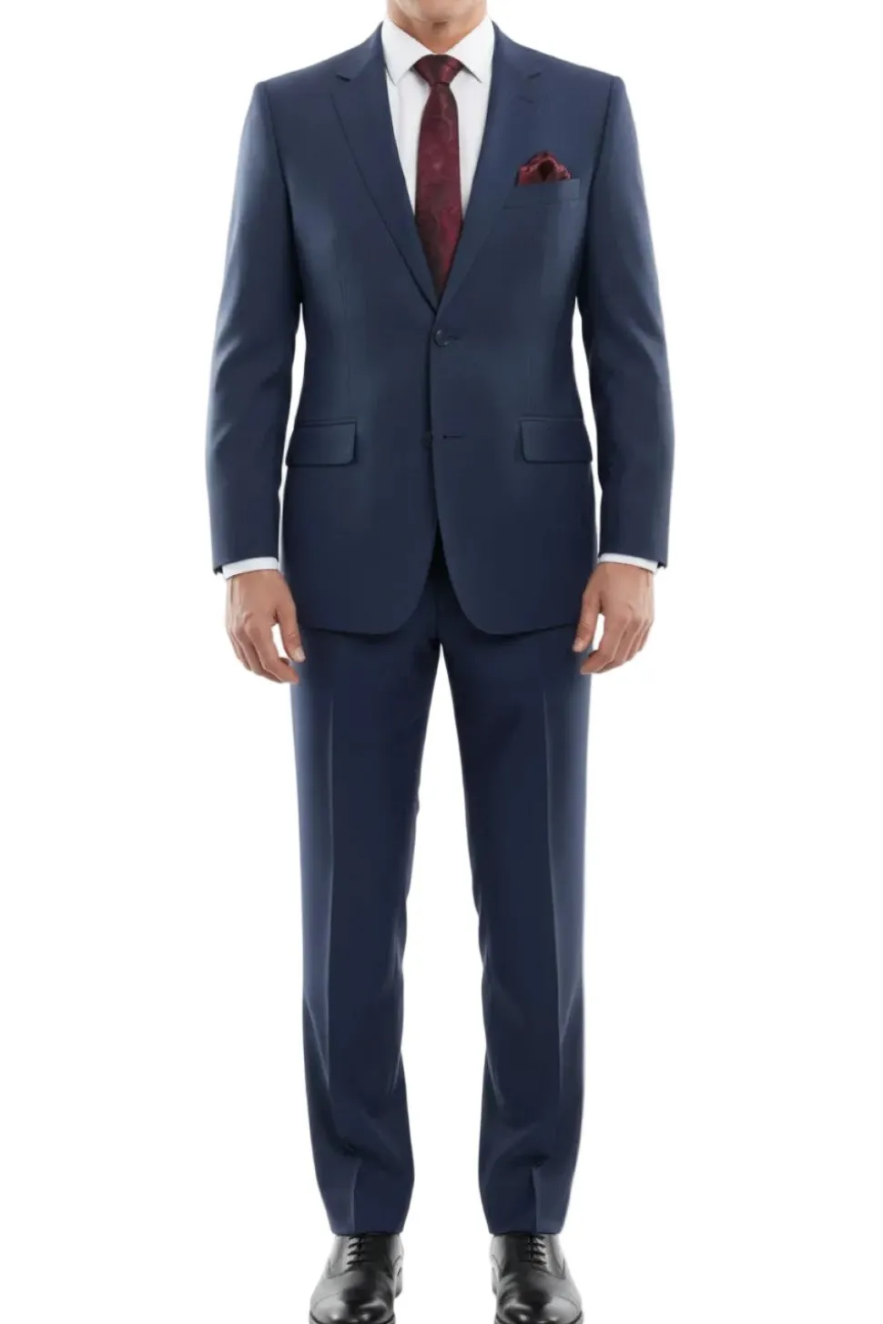 (40L, 48L) 100% Wool Modern Fit Suit in Indigo