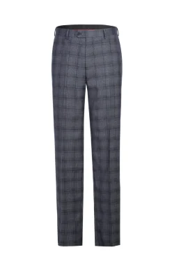 Lozano Collection - Men's 2 Piece Regular Fit Gray Windowpane Suit
