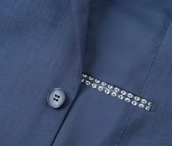 (38L,38R,40S,50R) Slim Fit 2 Piece Notch Lapel 2 Button Suit In Blue
