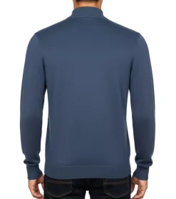 (L) Stacy Adams - Men’s Mock Knit Indigo Sweater