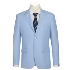 Men's Blue 2-Piece Slim Fit Linen Suit