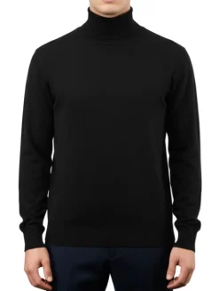 Men's Fashion Turtleneck Sweater in Black