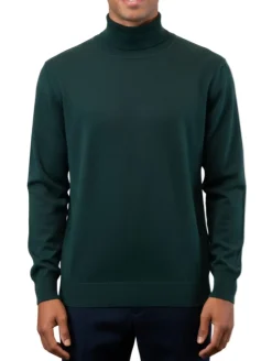 Men's Fashion Turtleneck Sweater in Hunter Green
