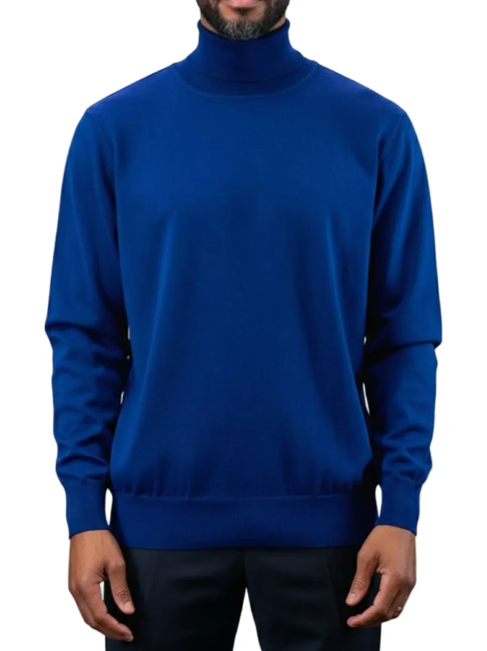 Men's Fashion Turtleneck Sweater in Royal Blue