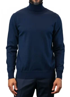 Men's Fashion Turtleneck Sweater in Navy