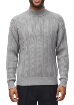 Men's Gray Knit Crew Neck Sweater