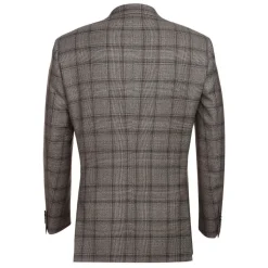 Men's 2 Piece Double Breasted Wool Blend Brown Slim Fit Suit
