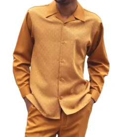 Men’s 2 Piece Mustard Long Sleeve Walking Suit