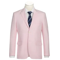 Men's Pink 2-Piece Slim Fit Linen Suit