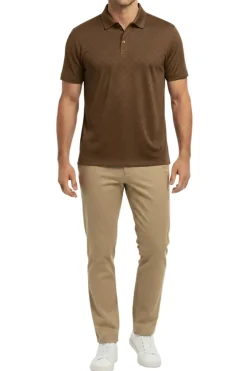 Men's Stretch Polo Shirt - Brown