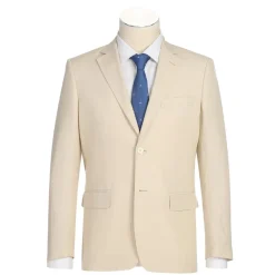Men's Tan 2-Piece Slim Fit Linen Suit
