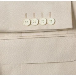 Men's Tan 2-Piece Slim Fit Linen Suit