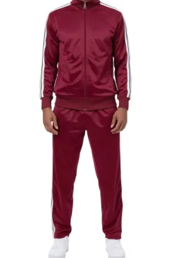 Men's Track Suit 2 Piece in Burgundy