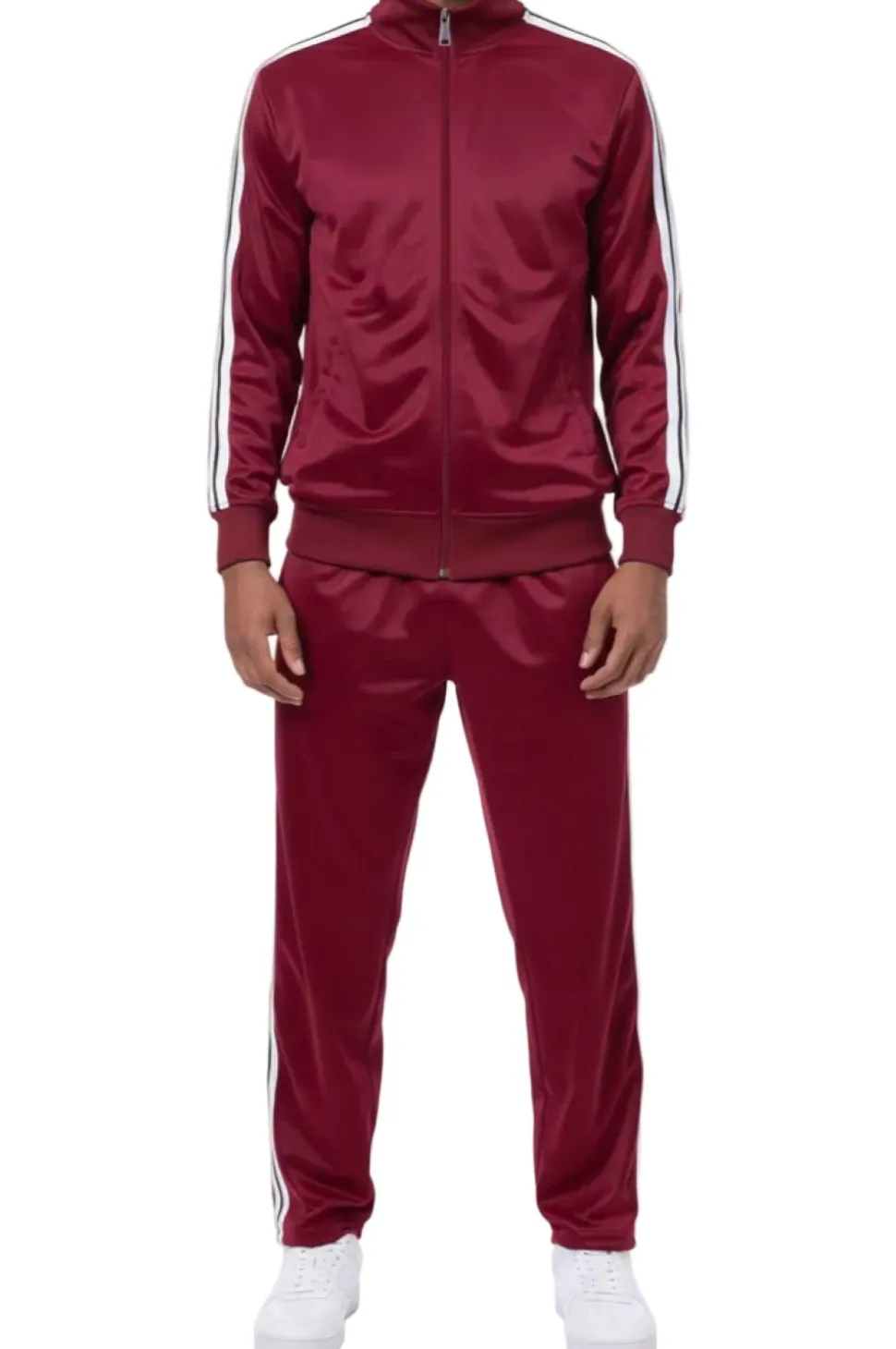 Men's Track Suit 2 Piece in Burgundy