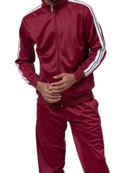 Men's Track Suit 2 Piece in Burgundy