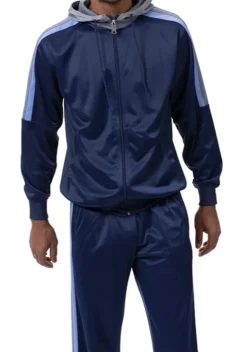 Men's Track Suit with Hood in Navy