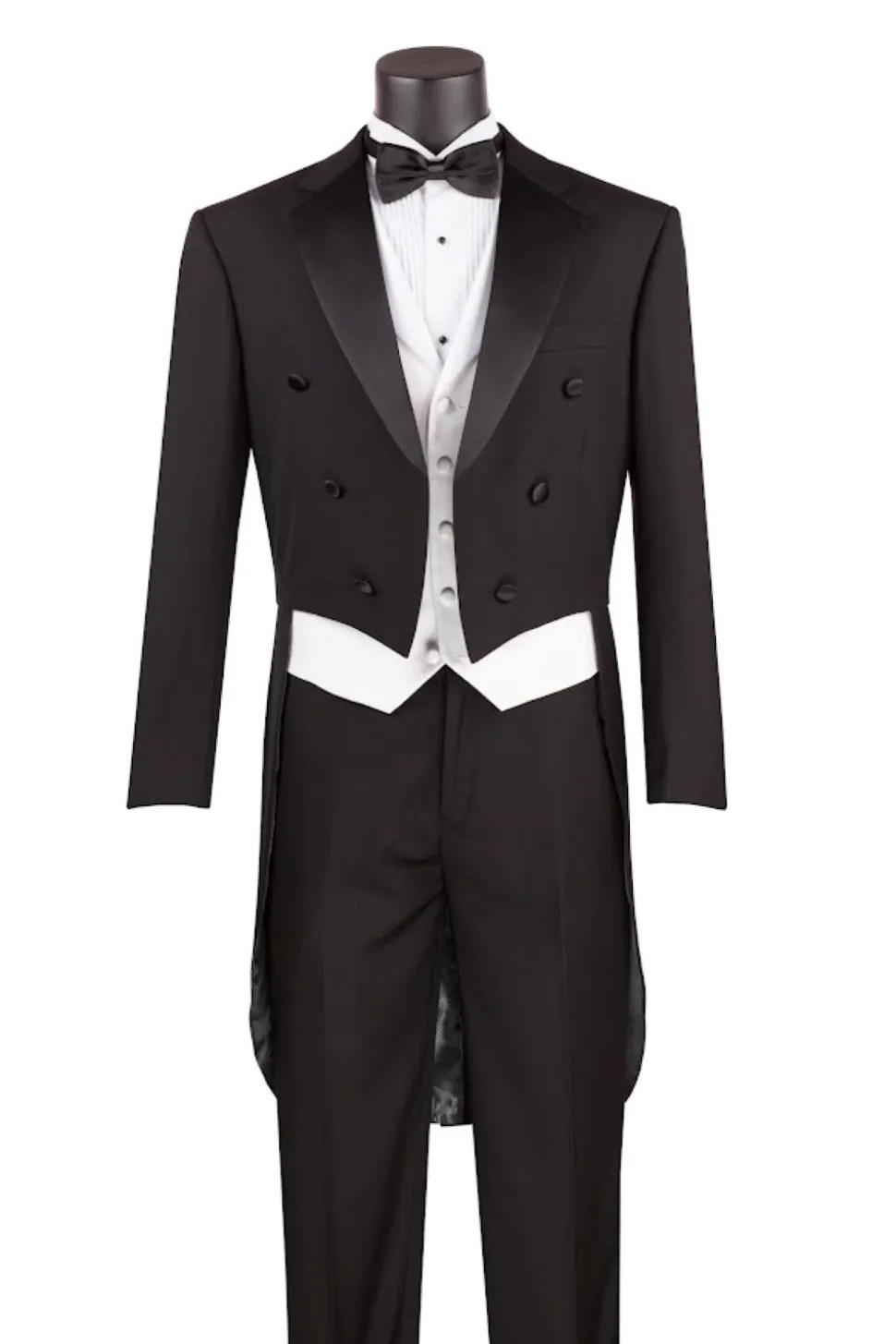 Men's Tuxedo Regular Fit Collection With Tails 3 Piece In Black
