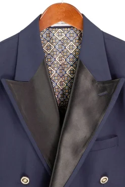 Midnight Navy Modern Fit Double-Breasted Tuxedo Blazer