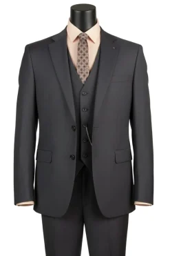 Morgan Collection - Regular Fit 3 Piece 2 Button Heather Gray