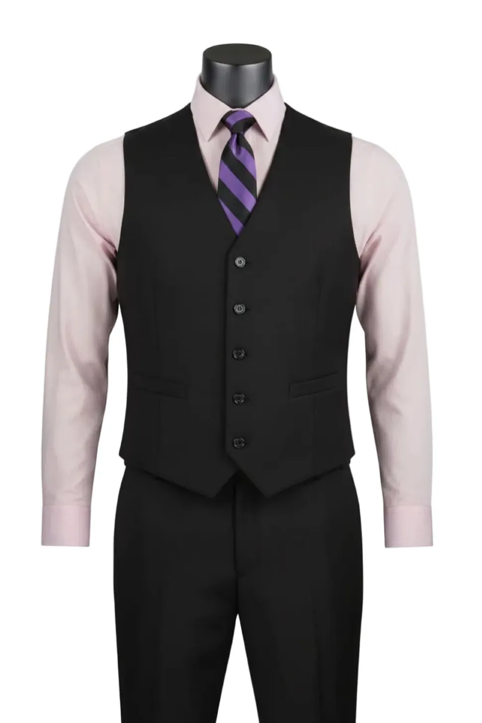 Morgan Collection - Regular Fit 3 Piece Suit 2 Button Black