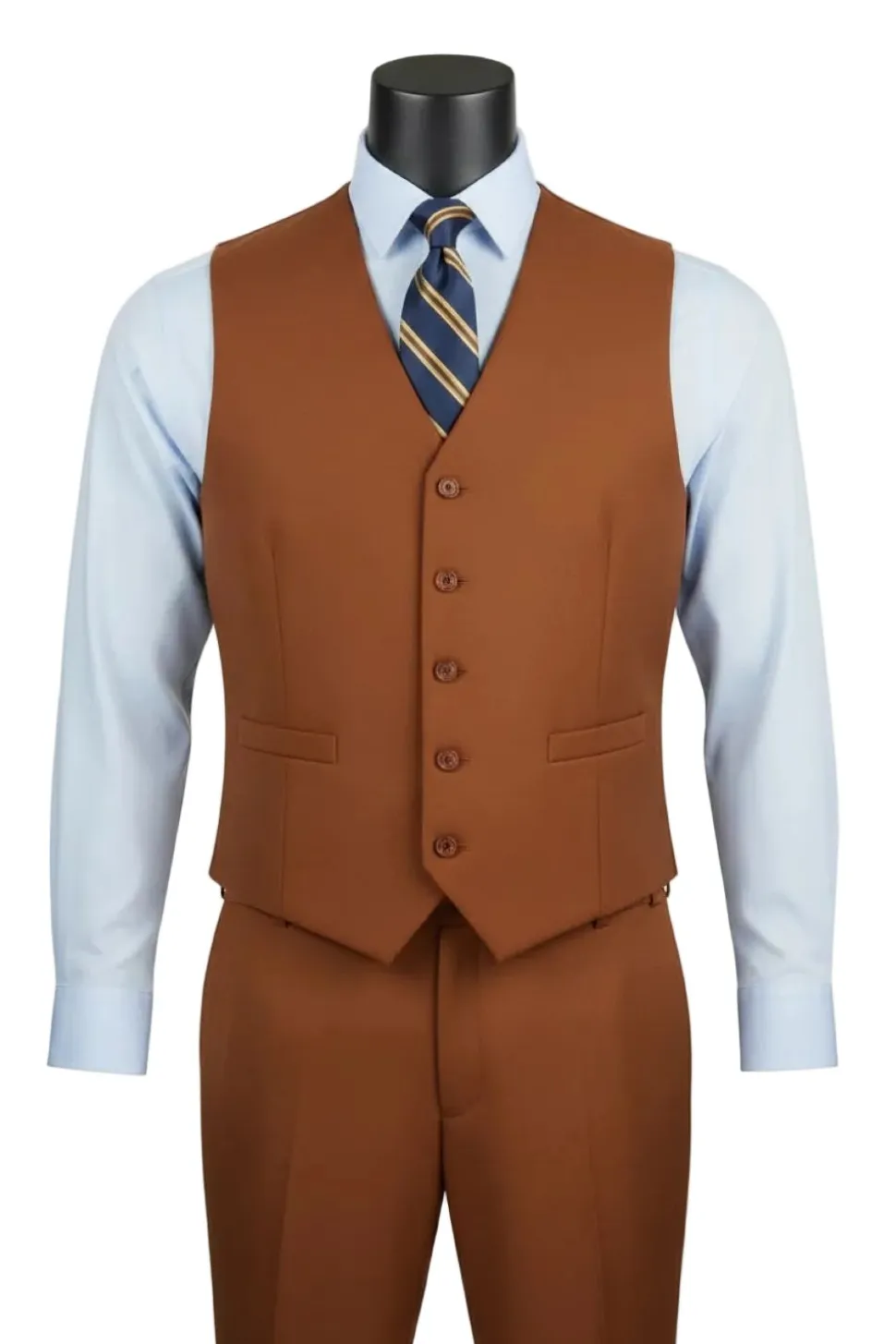 Morgan Collection - Regular Fit 3 Piece Suit 2 Button Cognac