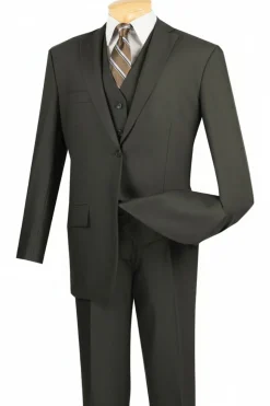 Morgan Collection - Regular Fit 3 Piece 2 Button Dark Olive
