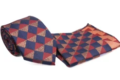 Multi Color Check Pattern Tie and Pocket Square Set