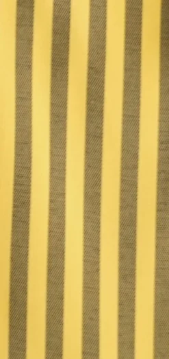 Mustard Black Bold Stripe French Cuff Dress Shirt with Tie, Cuff Links and Pocket Square