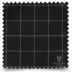 Naples Collection - Black Modern Fit Double Breasted Windowpane Peak Lapel 2 Piece Suit