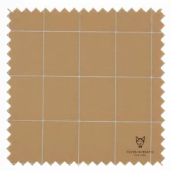 Naples Collection - Camel Modern Fit Double Breasted Windowpane Peak Lapel 2 Piece Suit