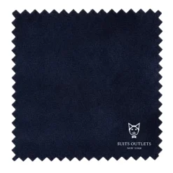 Navy Slim Fit Double Breasted Velvet Jacket