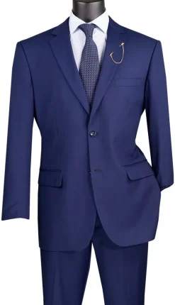 Nola Collection - Patriot Blue Regular Fit 2 Piece Suit with Adjustable Waistband Pants