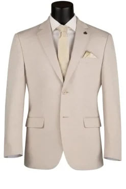 Oatmeal Modern Fit Textured Pick Stitch Blazer