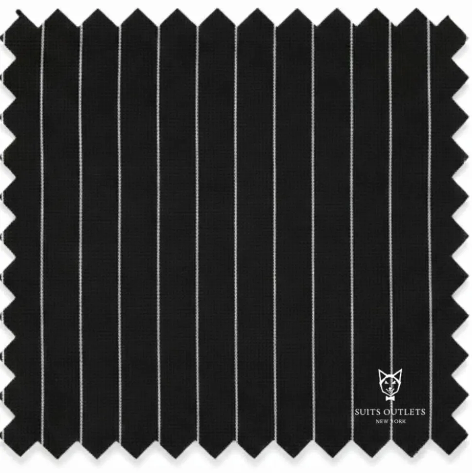 Odyssey Collection - Black Regular Fit Bold Stripes 3-Piece Suit With Adjustable Waistband Pants
